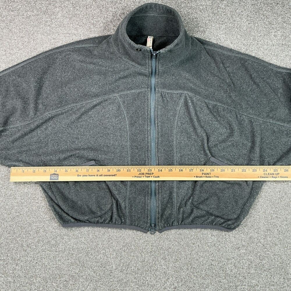 FP Movement Fleece Warm Up Jacket S Gray Zip Front High Collar Athleisure Cozy - Picture 8 of 13